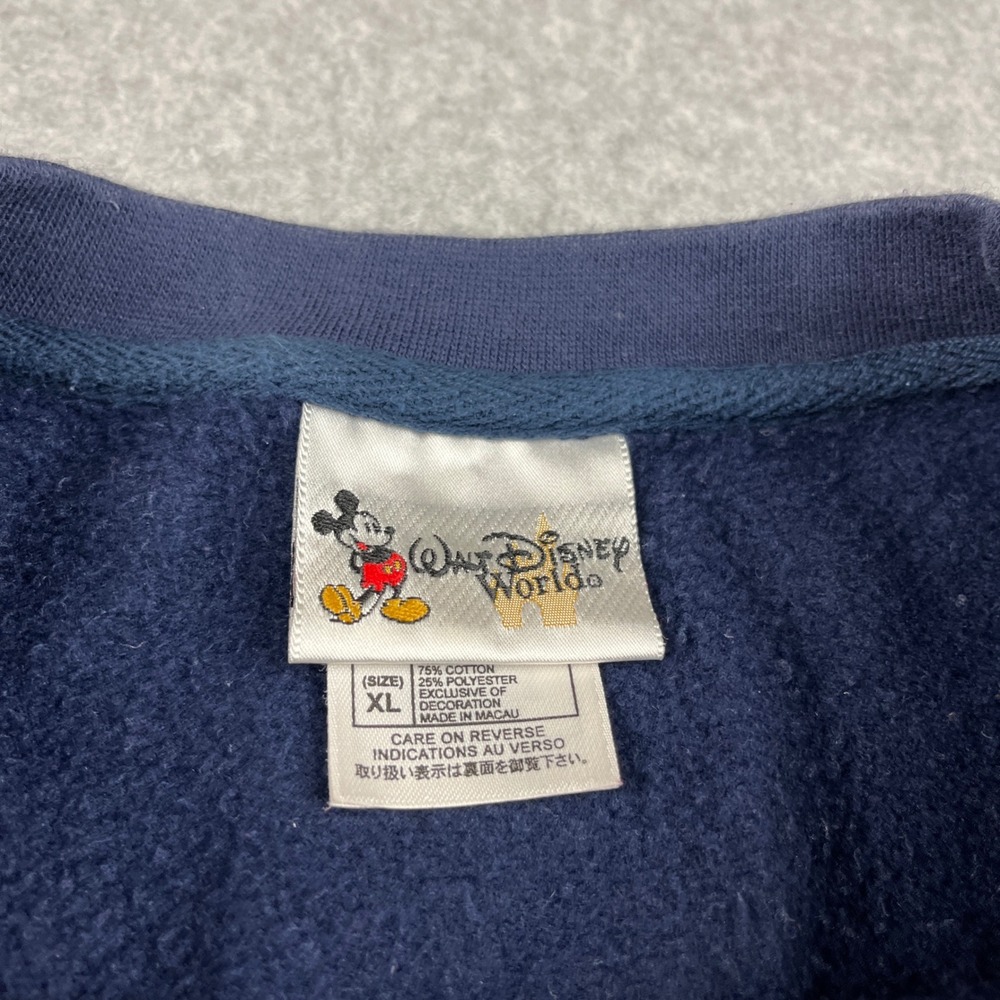 Walt Disney World Sweatshirt Men XL Navy Blue Patriotic Mickey Mouse Embroidered - Picture 3 of 7